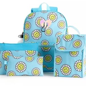 Fashion Smiley Sunflower PrintBackpack 6-Piece Set